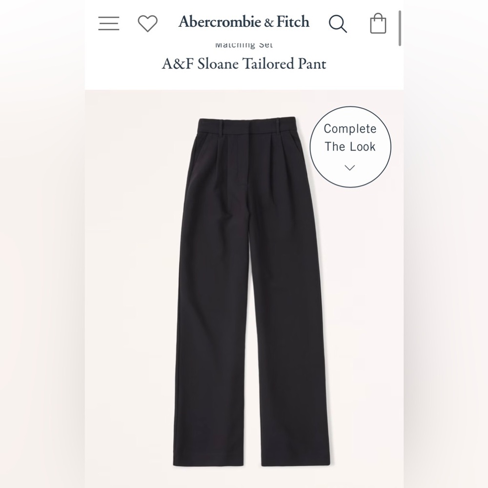 Abercrombie Sloane Tailored Pant in Black- 28” pant length